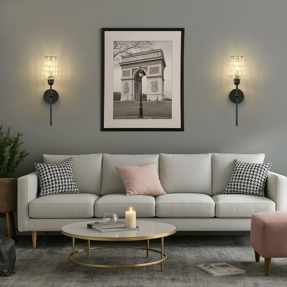 Wireless Crystal Wall Sconces Set of 2