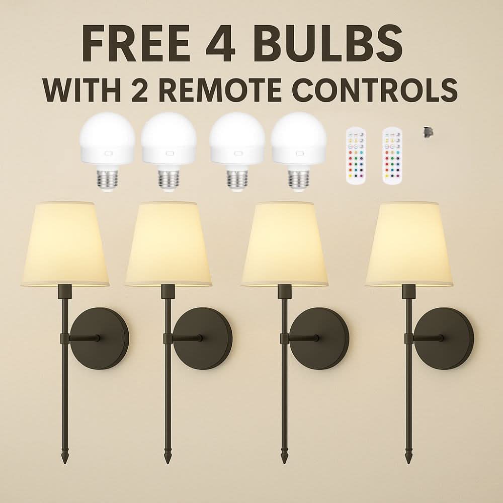 Wireless Wall Sconces (Set of 2) – Buy One, Get One Free