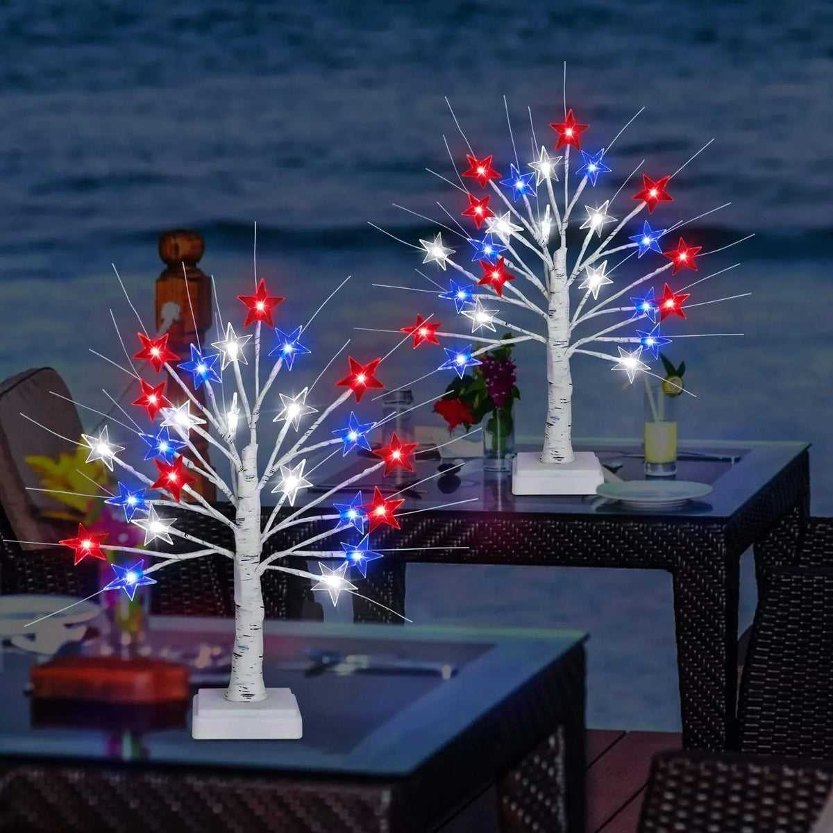 Deluxe Patriotic LED Star Tree Lights (2 Packs)