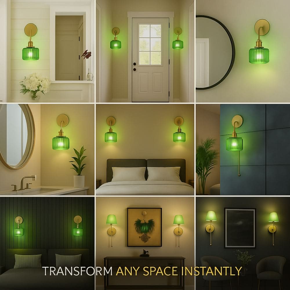 Vintage Wireless Wall Sconces Set of 2