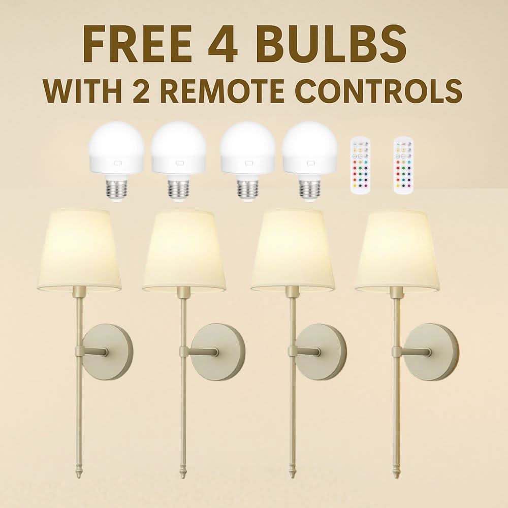 Wireless Wall Sconces (Set of 2) – Buy One, Get One Free