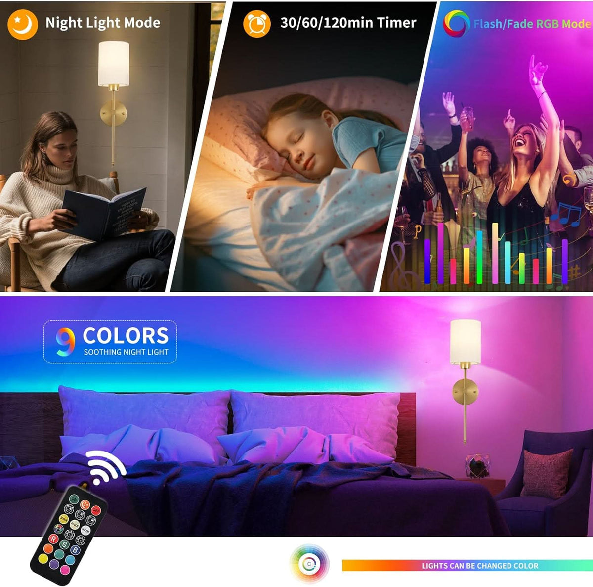 Iluminating™ Wireless Wall Sconces (SET OF 2 + 2 BULBS FREE)