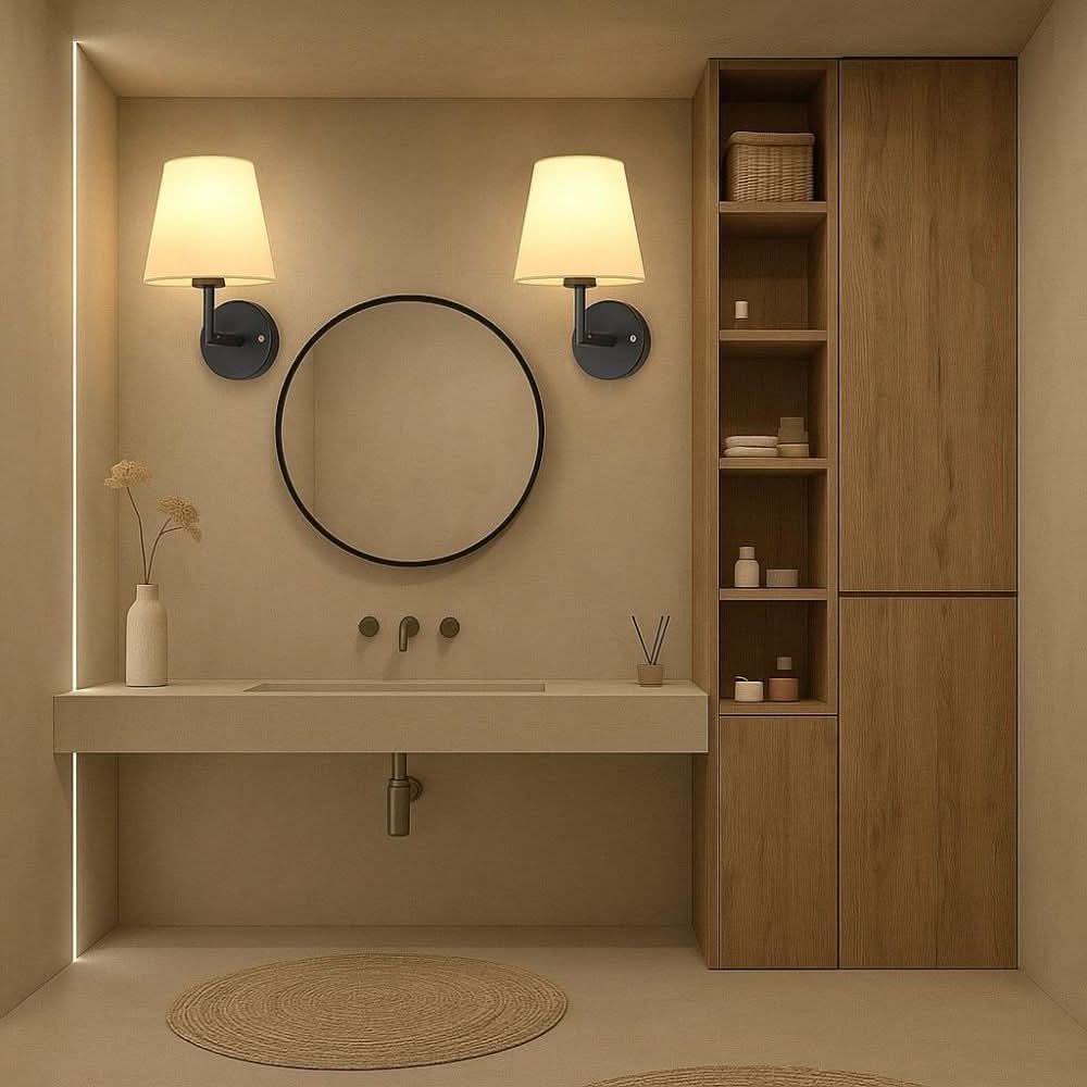 Wireless Fabric Wall Light (SET OF 2 + 2 BULBS FREE)