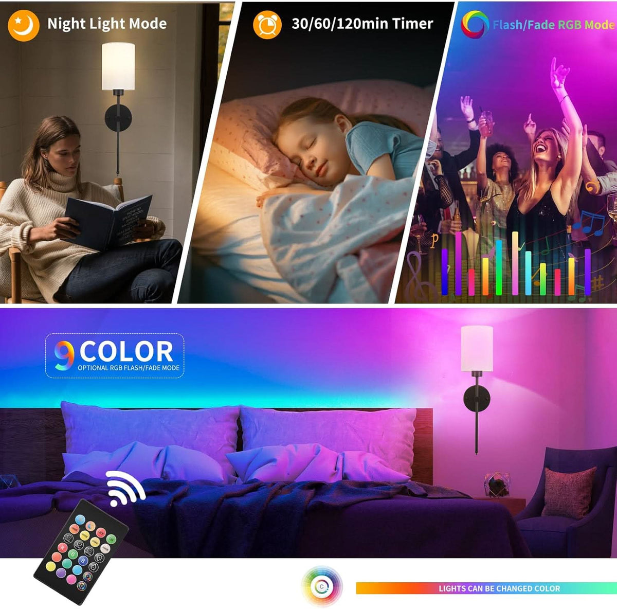 Iluminating™ Wireless Wall Sconces (SET OF 2 + 2 BULBS FREE)