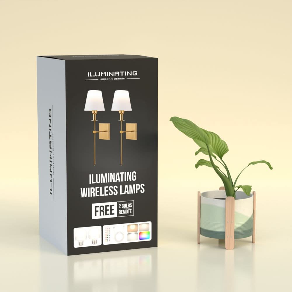 Rechargeable Wireless Wall Light (2 Packs)
