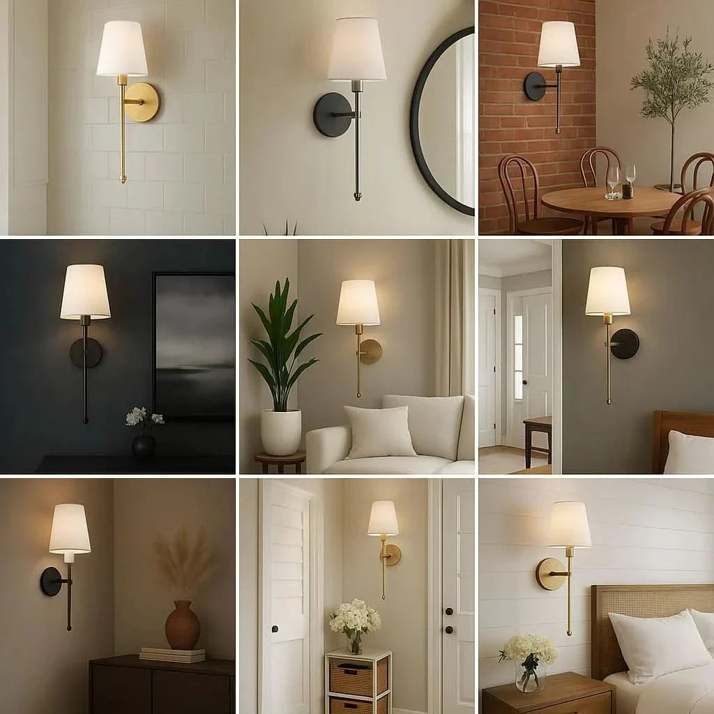 Wireless Fabric Wall Light (SET OF 2 + 2 BULBS FREE)