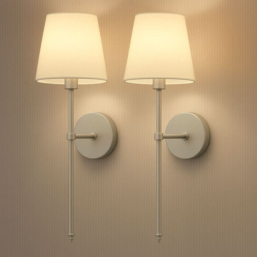 Wireless Fabric Wall Light (SET OF 2 + 2 BULBS FREE)