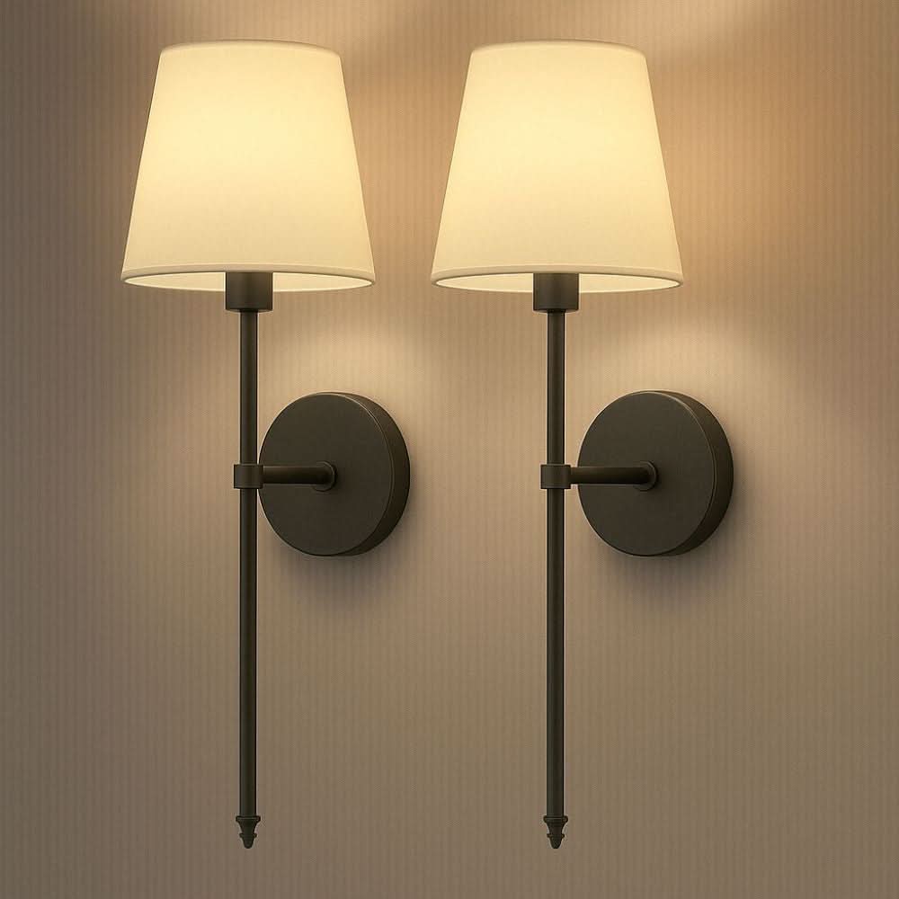 Wireless Fabric Wall Light (SET OF 2 + 2 BULBS FREE)
