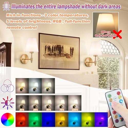 Wireless Wall Sconces Set of Two