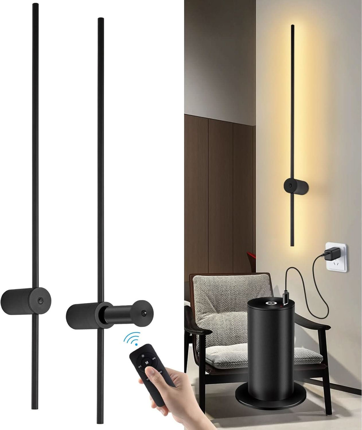 Iluminating Rechargeable Wall Sconce Set Of 2